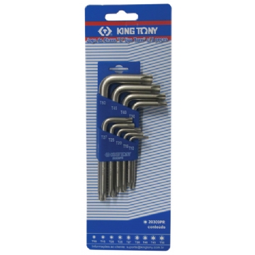 Foto Jogo de Chave L Hexalobular T10 a T50 com 9 Peças KING TONY 20309PR